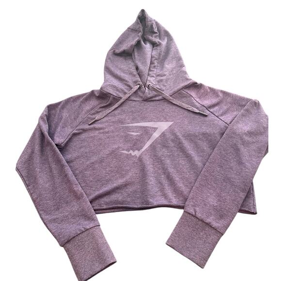 EUC - Gymshark Purple Cropped Hoodie - Size Small - Picture 1 of 2
